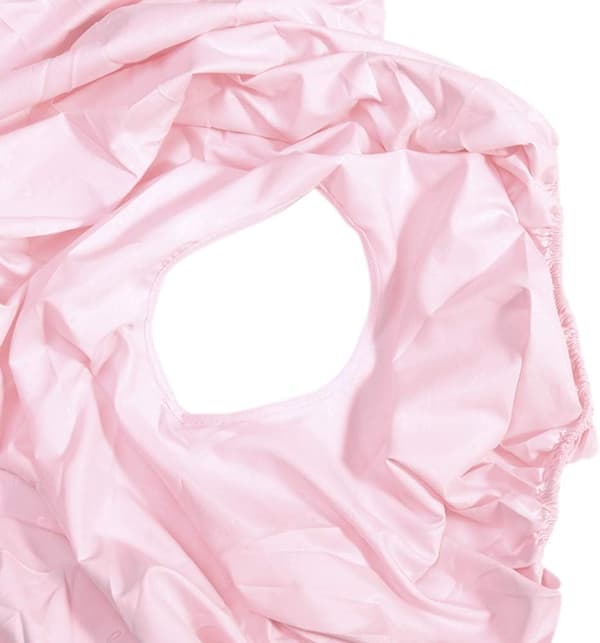 Massagebordslakan, skönhetssängsöverdrag med ansiktshål, elastisk snörkant (rosa) pink