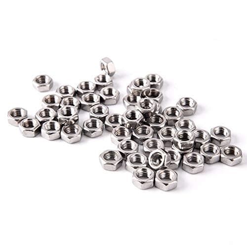 50 stk M8 x 1,25 rustfrie sekskantmuttere i rustfritt stål 304 festemidler