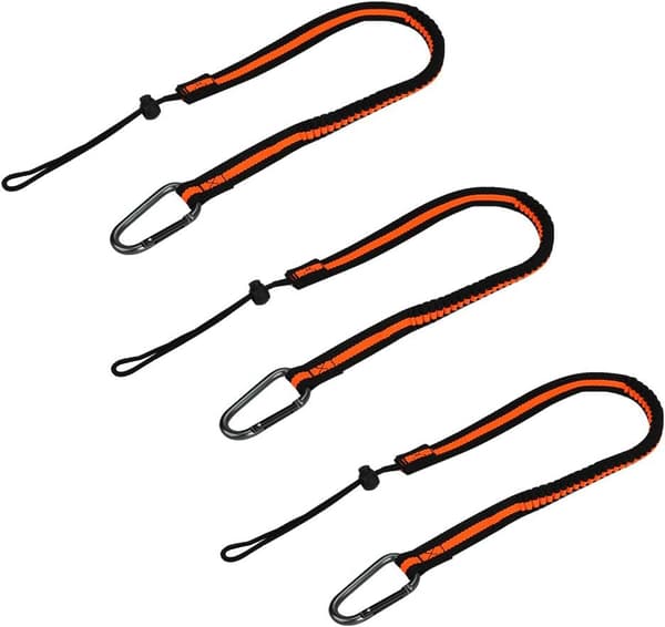 3-pack verktygslinor med en karbinhake och justerbar ögla