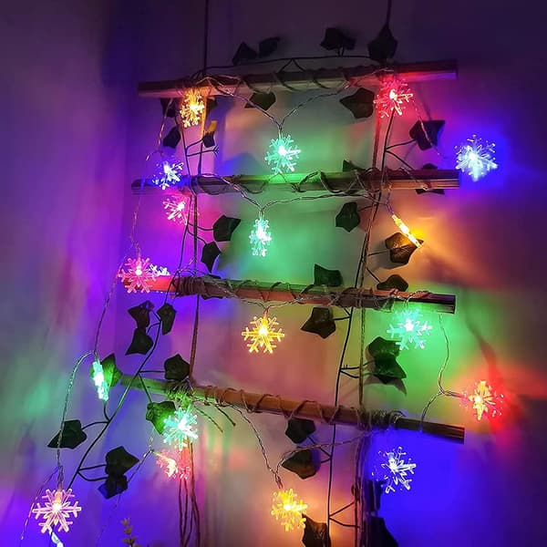 Jul sovrum led snöflinga ljusslinga (A, stil) 40 stycken color 2