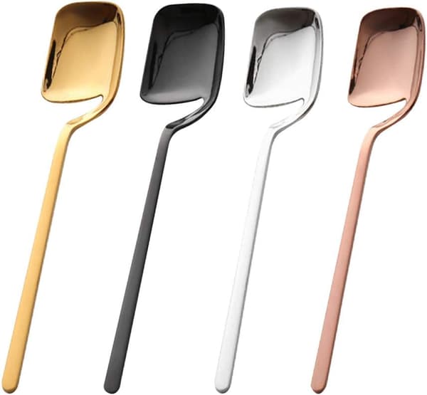 8 stk. dessertgafler og -skeer i rustfrit stål til dessert, te, kaffe, forret (guld) gold