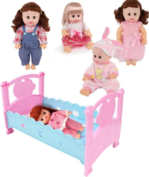 Docka Säng Leksak, Baby Simulering Dock Sängar Möbler Dockhus Tillbehör
