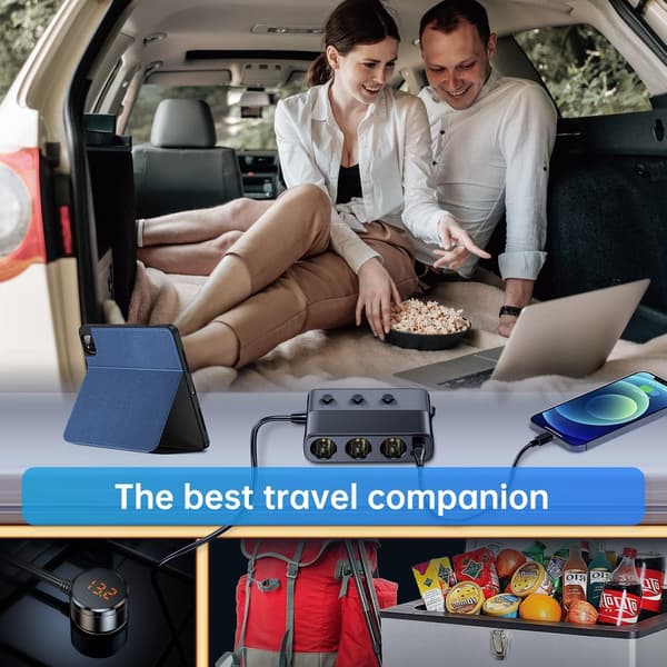 Billader sigarettenneruttak splitter, billaderadapter 3-uttaks sigarettenneradapter