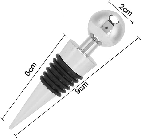 3 STK Vinflaskestopper, Sølv Rundhode Drikkeflaskestopper, for Bar Julefest