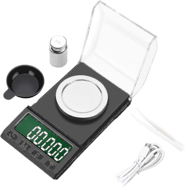Digital fickvåg, 50 g/0,001 g precision milligramvåg med LCD-display