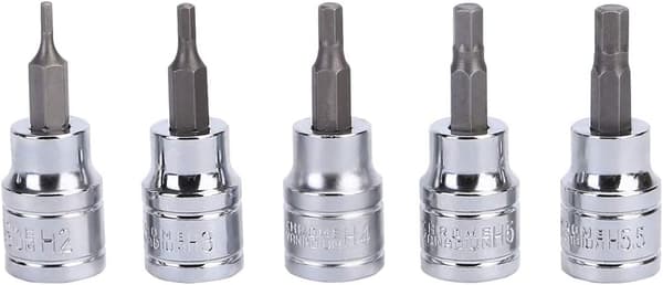 9 stk 3/8\" Drive Hex Allen Socket Key Bits Sett Kit H2 H3 H4 H5 H5.5 H6 H7 H8 H10 S2 Stål