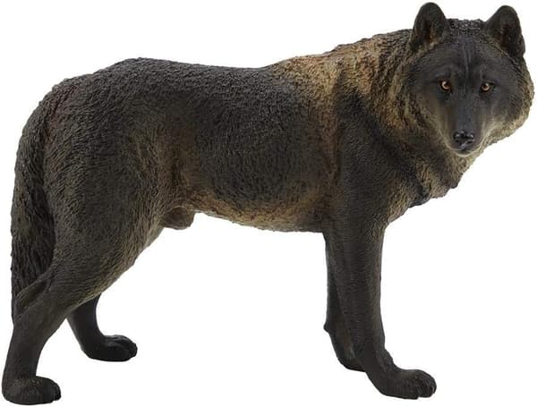 Simulering Vild Ulv Dyremodel Legetøj Zoo Dyremodel Samleobjekter (Sort) Black