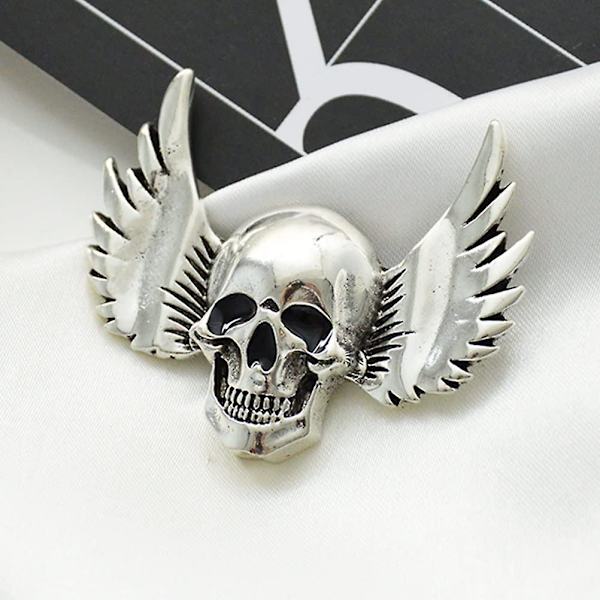 Skelettbrosch Pin Skalle Pin Badge Gotisk Punk Brosch Present (Silver)