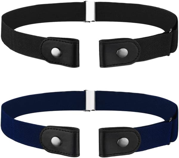 uten løkke 2 elastiske belter, usynlig belte for jeans og bukser, elastisk belte justerbart