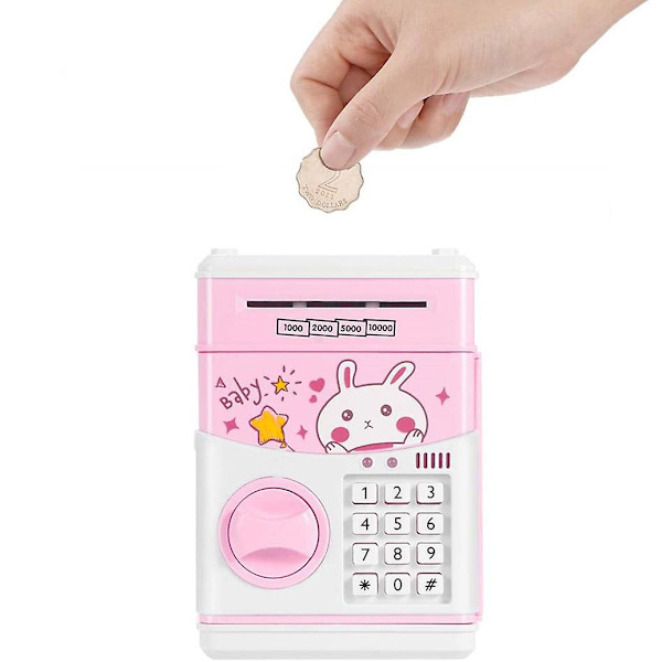 Elektronisk spargris Mini ATM Lösenord Mynt Sparbössa Barnleksaker Presenter pink