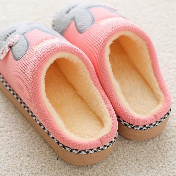 Bomullstofflor Tofflor Mysig Hem Halkskyddstofflor (Storlek:35-36) pink 25cm