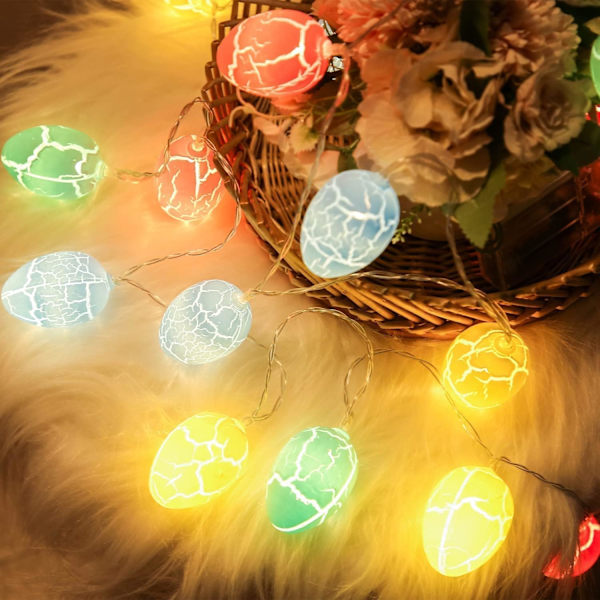Osterlichter 1,5 m 10 LED-ljuskedjor påskägg ljusslingor batteridrivna bröllop födelsedagsfest påskfestdekoration 1.5m