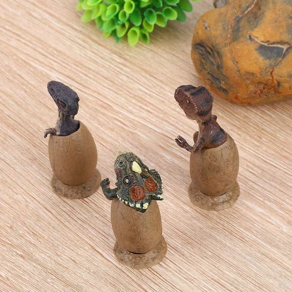 3-pack dinosaurieäggfigurer med bas, dinosaurieägg halvkläckande leksaker