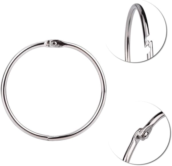 Metallbindering aktivitetsbokring løsblad åpen ring (sølv) 10 stk