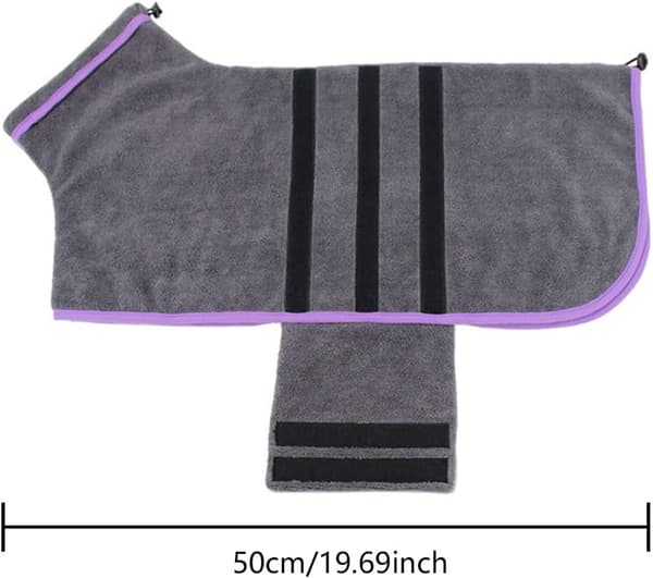 Superabsorberende mikrofiber hundetørredragt til hurtigtørrende hunde (Mørkegrå L) dark grey l
