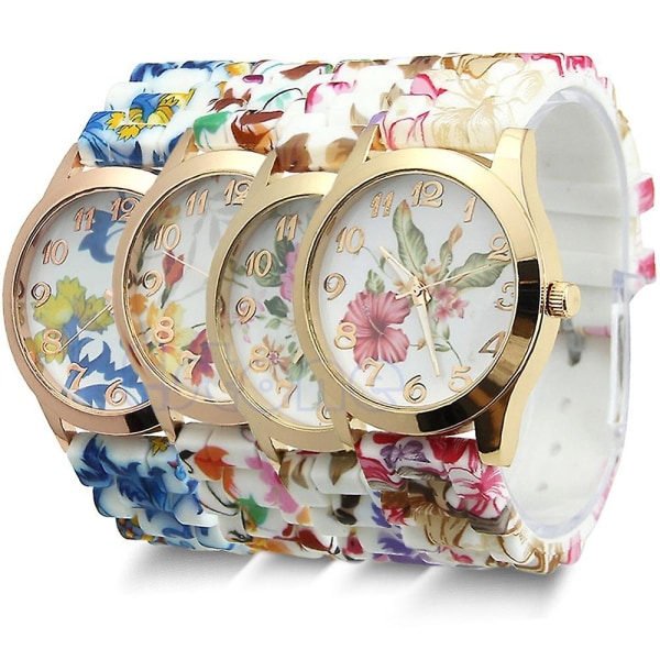 Damklänning Watch Printed Flower Causal Quartz Armbandsur