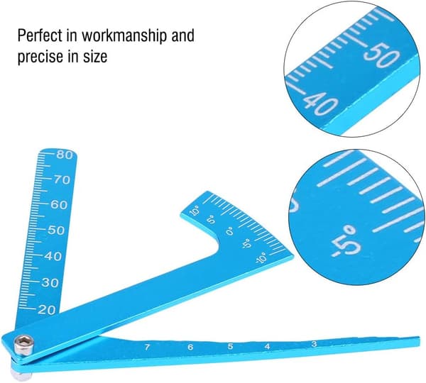 RC justerbar linjal, justering av høyde og hjulfelger Camber Multi Angle Measuring Tool (blå)