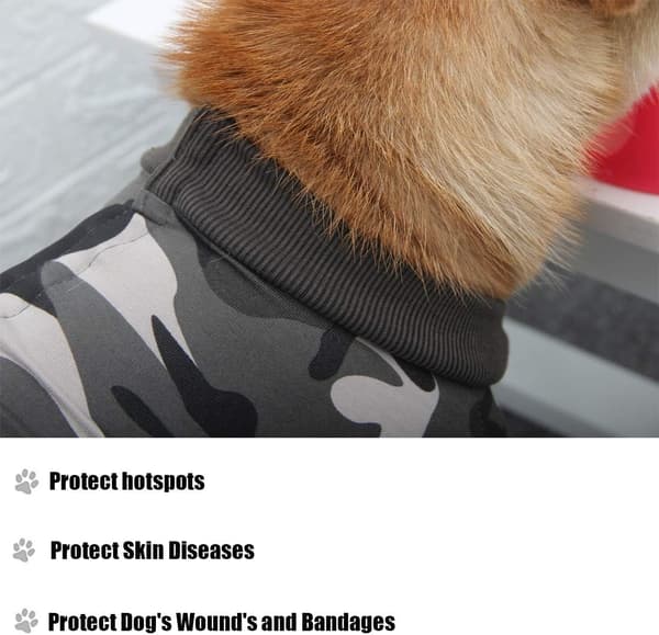 Hundeklær etter operasjon (kamuflasje, M) m