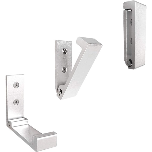 Fällbara väggkrokar, 5 väggkrokar, klädhängare i aluminiumlegering lämpliga för hattar, väskor och träningsutrustning (argument) silvery