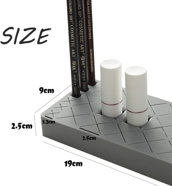24 Gitre Silikone Læbestift Display Stand, Kosmetisk Opbevaringsboks, Øjenbrynspensel Organizer (grå) Grey