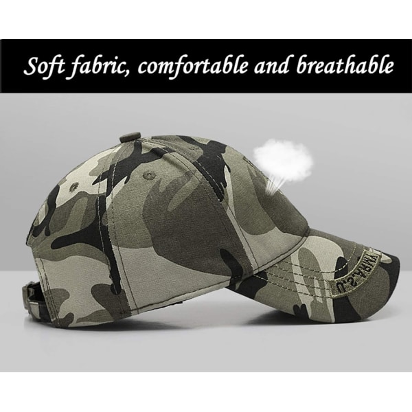 Army Camo Baseball Cap, Herrtaktisk keps, Camouflage Hat, Justerbar Sport, Casual Sun Visor Hat