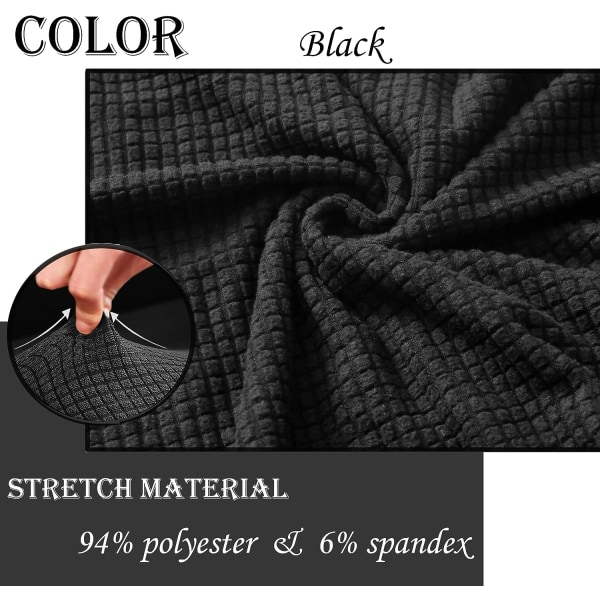 4 stycken stretch fåtölj armstödsskydd halkfria soffskydd (svart) color 3