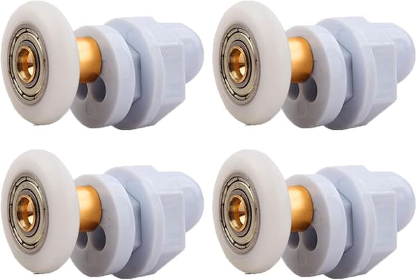 4 STK. Brusedørsruller, kobberstangsskive, stærk bæreevne, til badeværelsesglas, der skydes (23MM) 23mm