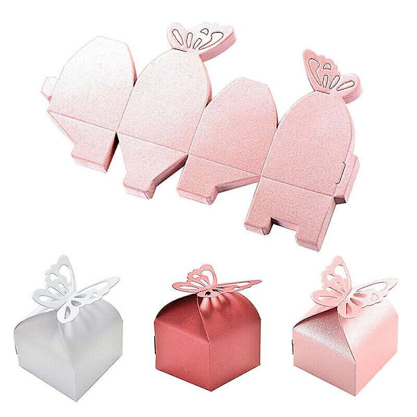 50 st pärlemor kartong godisbox godisbox lämplig för bröllop pink