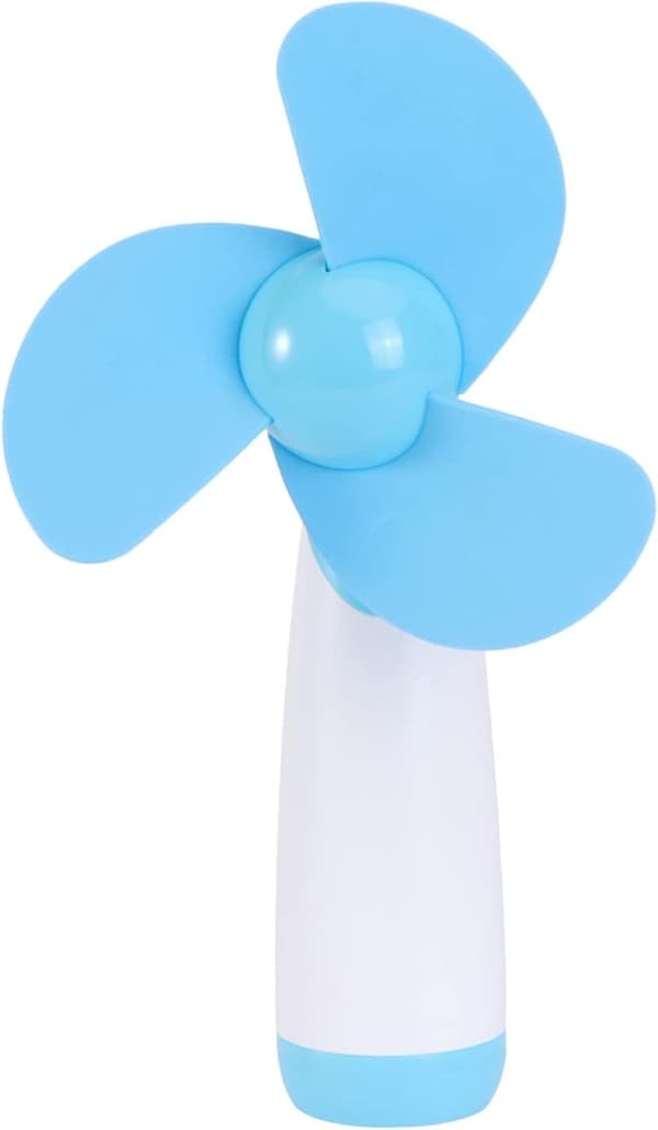 Mini håndholdt ventilator, bærbar køleventilator, elektrisk ventilator med bløde skumblade til udendørs brug (blå) Blue