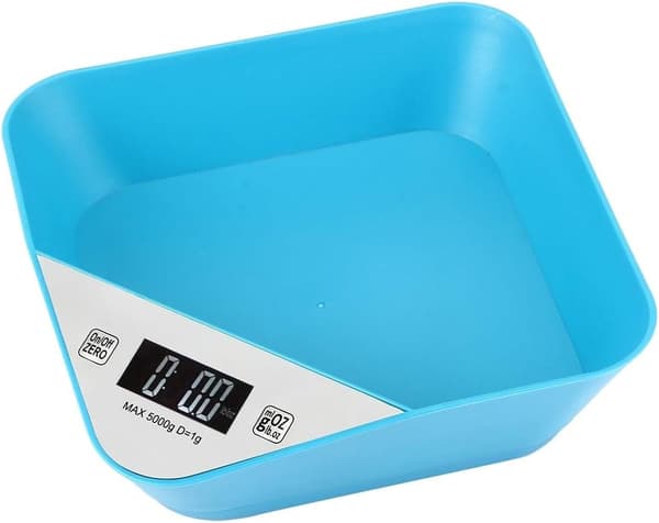 Digitaalinen vaaka 5000g kulholla LED-keittiövaaka - (sininen)