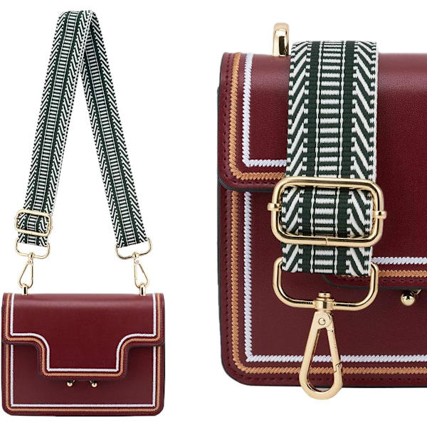 Bred axelrem justerbar ersättningsbälte crossbody canvasväska handväska (grön) Green