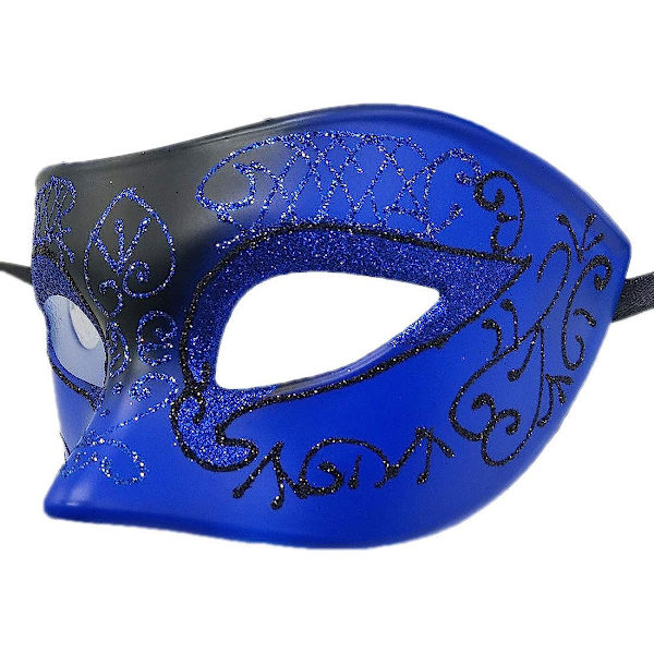 Par Maskerad Mask Metall Järn Fjäril Bal Mask Dubbel Färg (blå) 2 st blue