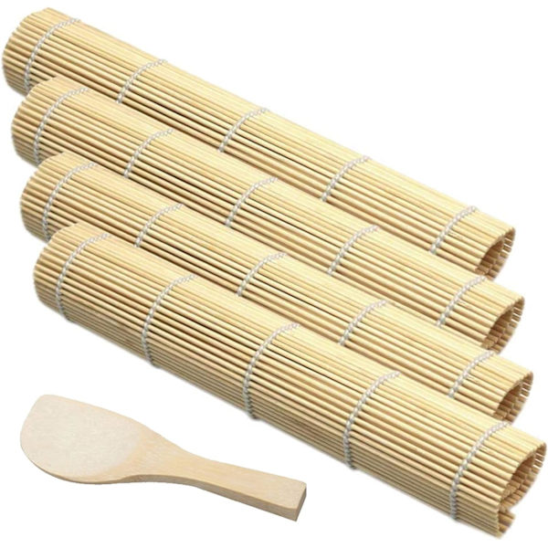 DIY Sushi Making Roller Shutter Rolling Bamboo Sushi Mats 4pieces