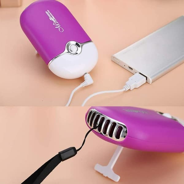 Mini USB-vifte for øyenvippeforlengelse (lilla)