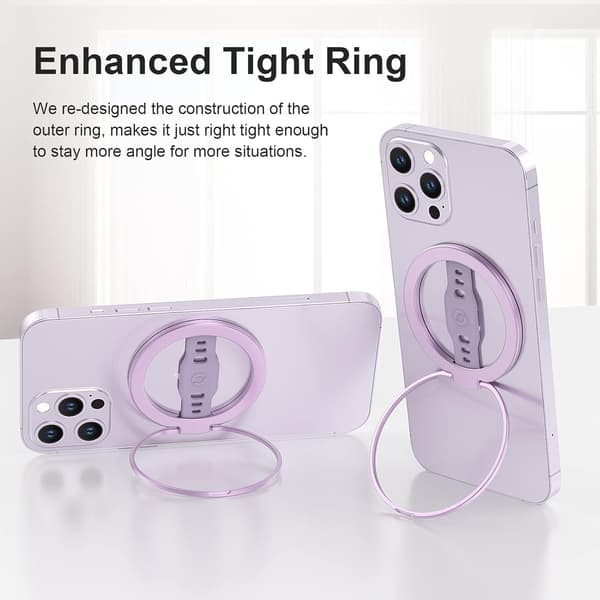 Silikon fingerstropp, avtakbar magnetisk ringholder støttebøyle Purple
