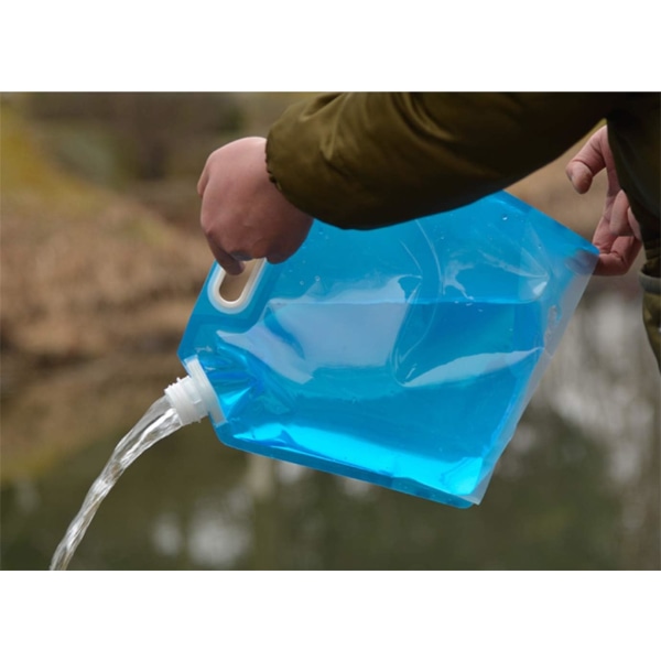 2-pack 5L/ 10L vattenbärare Vikbar dricksvattenbehållare, fällbar vattenpåse utomhus