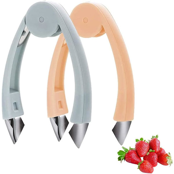 2 st frukt topp stjälkplockare grönsakskärnare köksredskap (orange & blå)