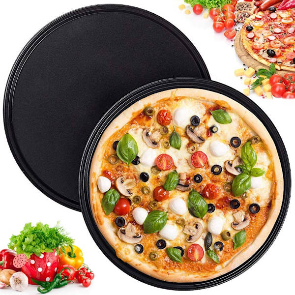 Pizzaform 2 st non-stick rund pizzaform bakset (10 tum)