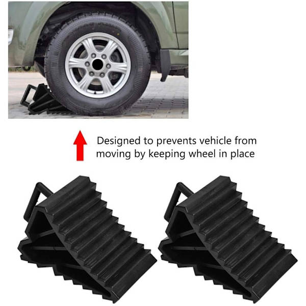 2 st Car Anti-slip Block Tyre Slip Stopper Solid Rubber Safety Wheel Alignment Block