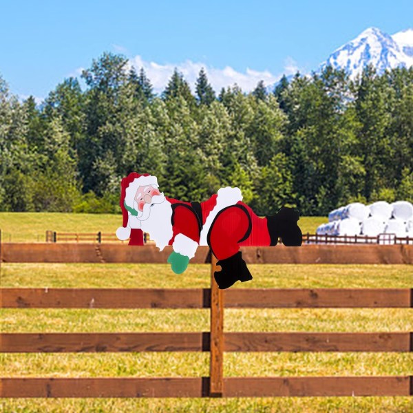 Jul staket dekor, jul staket dekoration jultomten, jul staket Peeker dekor, gräsmatta trädgård dekor
