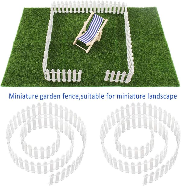 Minigjerde, 2 stk miniatyr tregjerde, 100 cm x 5 cm lite tregjerde (hvitt)