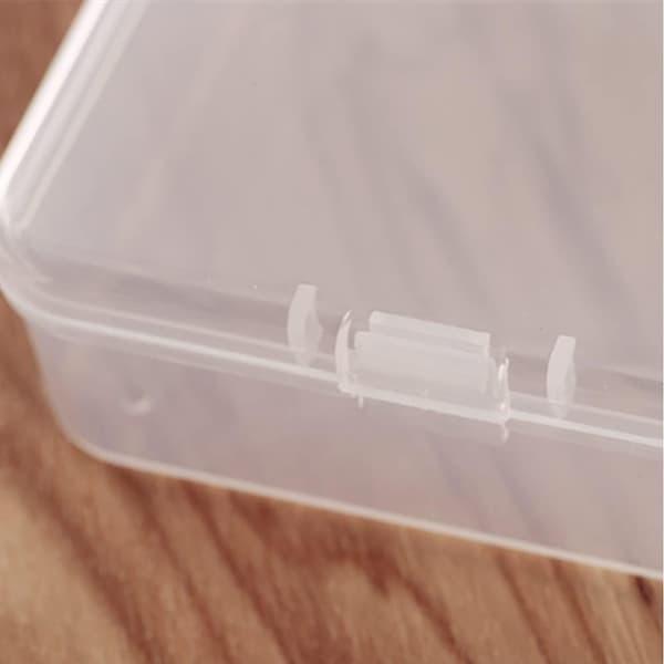 Transparent plast fyrkantig förvaringslåda med lock (4,3X4,3cm) 15 stycken