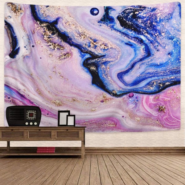 Lila marmormönstrad gobeläng, väggbonad i gouache psykedelisk (78,74x59,1 \") 150*200cm