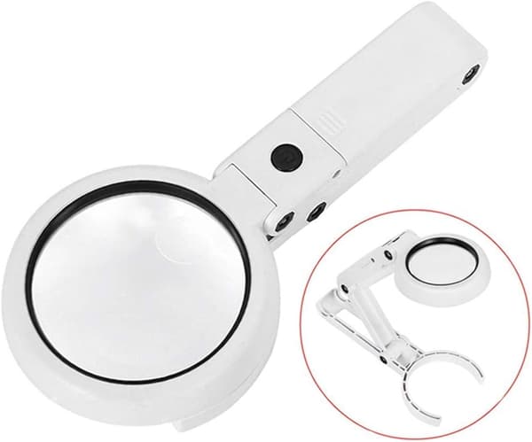 Skrivebordslup 8 LED-lys USB-opladning Optisk 5X 11X Lupelinse