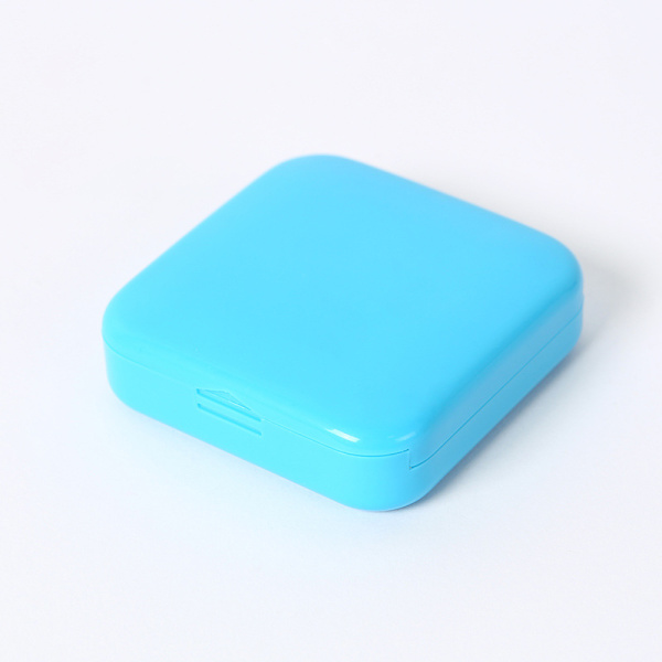 Pillerbox, 2 fack pillerbox, liten pillerbox, fuktbeständig för resor och daglig användning (blå) Blue