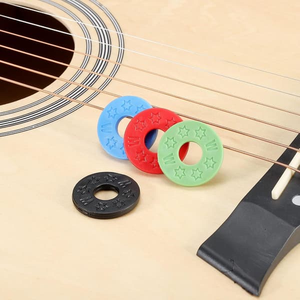 Pakke med 12 stroppeblokker gummistroppeblokk, for gitarstroppknapp (rød) red