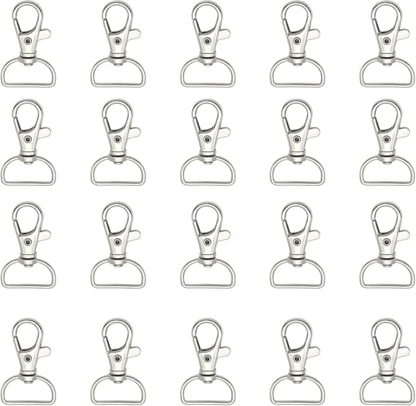 20 stk DIY Håndroterende Nøkkelring D-ring Ornament Tilbehør (Sølv)