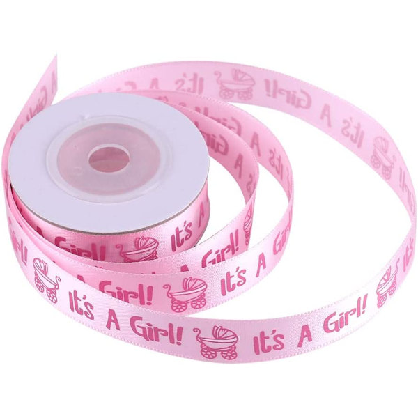 2 set It is A Boy/Girl band band 5,5 x 2 cm per rulle 10yd för presentinslagning bröllopskort (rosa) pink