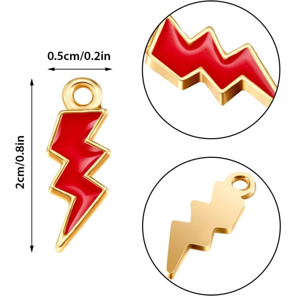 Hänge Enamel Flash Shape Charms Blandade Färger Zink, 5 Färger 100 st