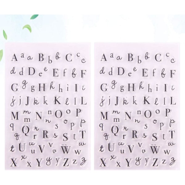 2 st Alfabetet klar stämpel Återanvändbar engelska bokstäver versaler stämplar för att göra scrapbookingkort